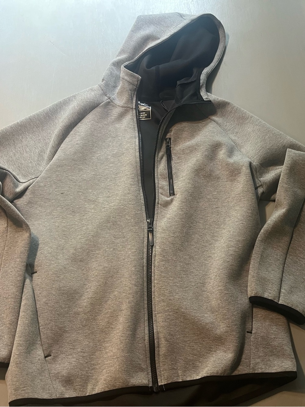Russell Athletic Men’s Gray Fusion Knit Full Zip Hoodie Jacket Medium (38-40)
